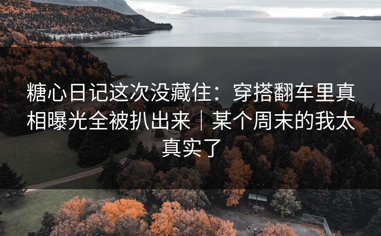 糖心日记这次没藏住：穿搭翻车里真相曝光全被扒出来｜某个周末的我太真实了