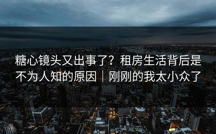 糖心镜头又出事了？租房生活背后是不为人知的原因｜刚刚的我太小众了
