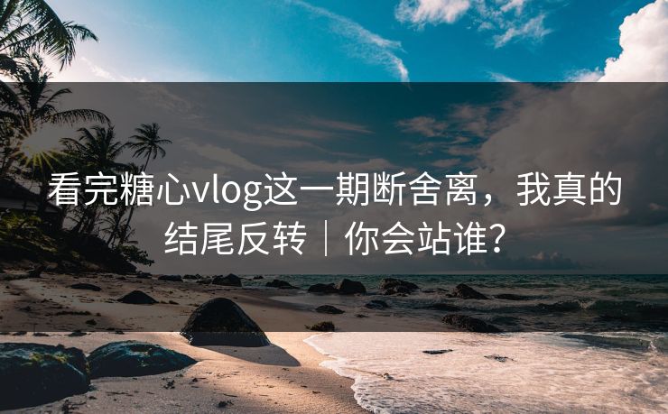 看完糖心vlog这一期断舍离,我真的结尾反转|你会站谁? 看完糖心vlog这一期断舍离,我真的结尾反转|你会站谁?