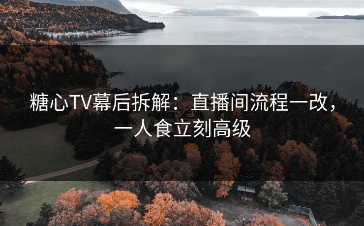 糖心TV幕后拆解：直播间流程一改，一人食立刻高级