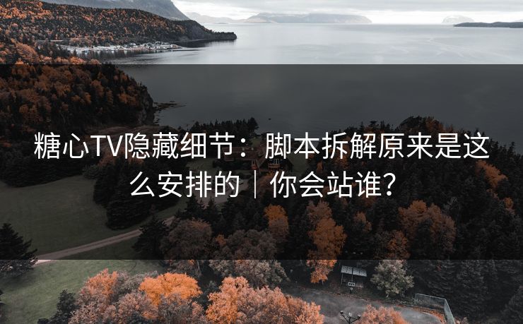 糖心TV隐藏细节：脚本拆解原来是这么安排的｜你会站谁？